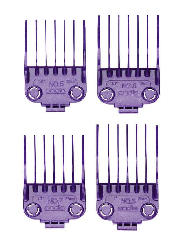 Andis Master Dual Magnet Large 4-Piece Comb Set - Purple (01415)