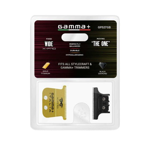 Gamma+ Gold Titanium X-Pro Wide Fixed Blade w/ Black Diamond DLC "The One" Cutter Trimmer Replacement Blade Set (GP527GB) - MagnusSupplyGamma+