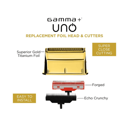 Gamma UNO Gold Titanium Foil and Cutter Replacement for shaver