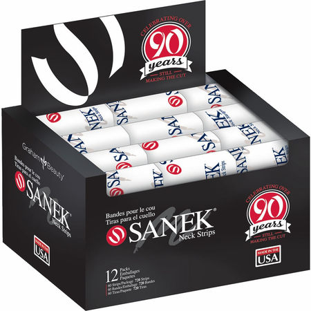 Box of Graham Sanek Neck Strips by Magnus Supply – professional disposable neck paper rolls for barbers