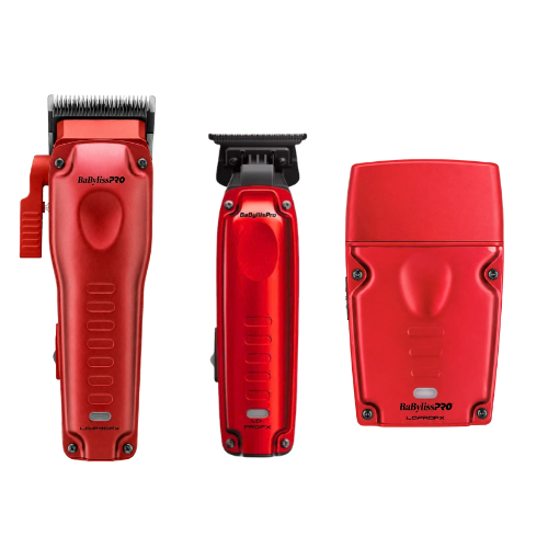 BaBylissPRO LO-PROFX Compact Red Trio Bundle – Clipper, Trimmer & Foil Shaver