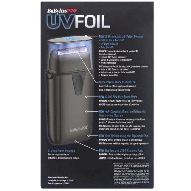 BaByliss Pro UV Disinfecting Metal Single Foil Shaver FXLFS1