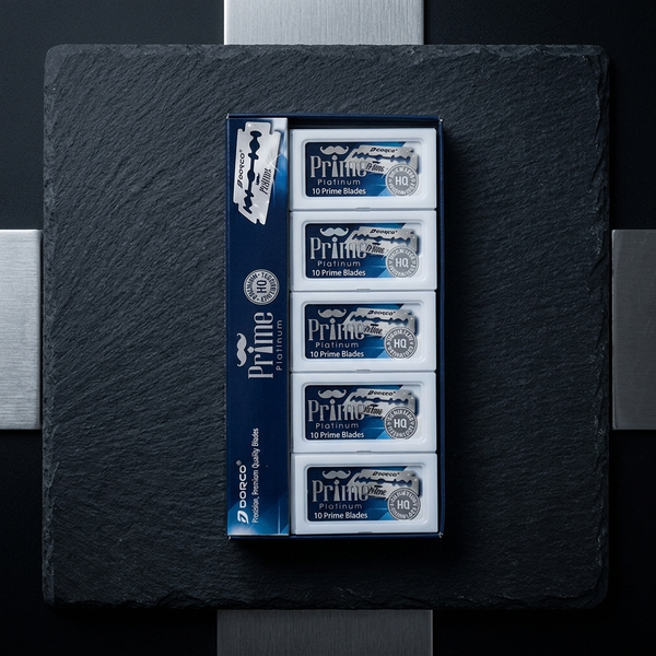 Dorco Prime Platinum Double Edge Razor Blades 100 count box available at Magnus Barber Supply