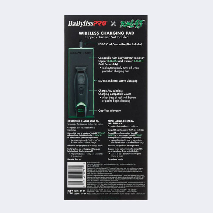 BaBylissPRO x Tomb45 Wireless-Charging Mat FXT45MAT – Cordless Power for Barber Tools