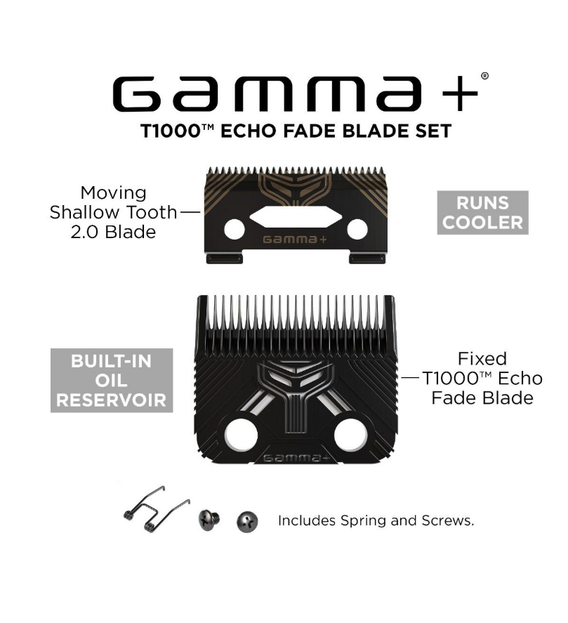 Gamma+ T1000 Echo Fade Blade & Shallow 2.0 Cutter Set