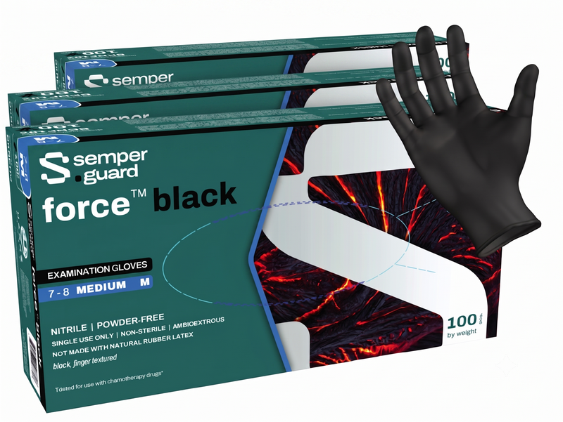 SemperForce Black Nitrile Gloves Bundle – 3 Boxes for $25