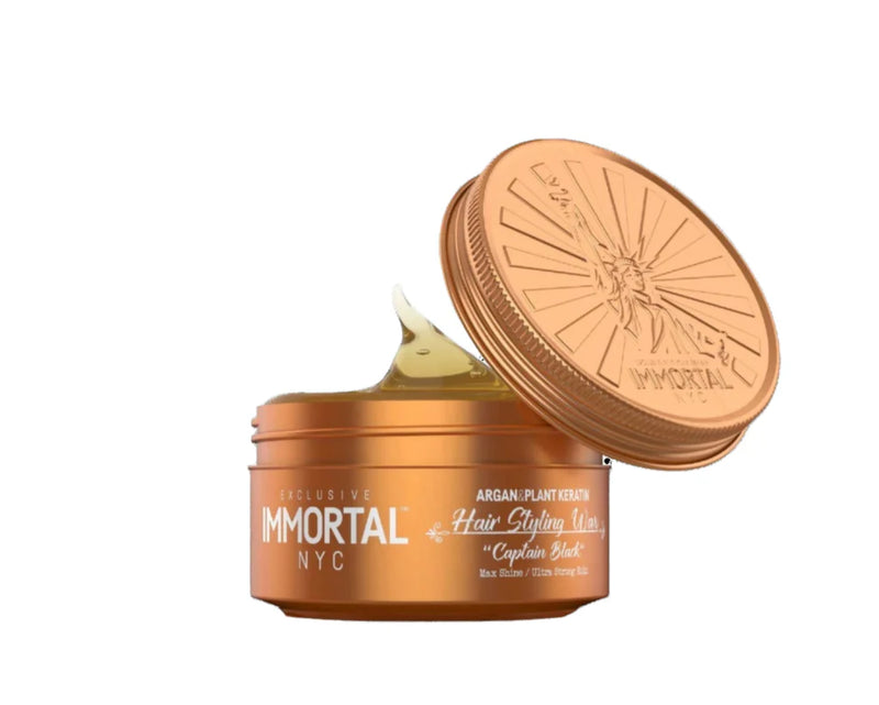 Immortal NYC pomades 5oz Platinum Edition cream pomade with shine and flexible firm hold.