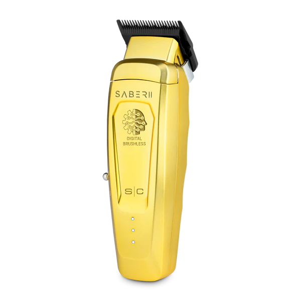 Stylecraft Saber 2.0 Cordless Clipper - premium gold cordless clipper with digital brushless motor.
