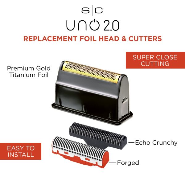 StyleCraft Replacement Black Foil Head & Cutter Set for UNO 2.0 (SC549B)