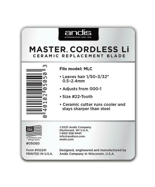 Andis Master Cordless Li Ceramic Replacement Blade #05050 - MagnusSupplyAndis