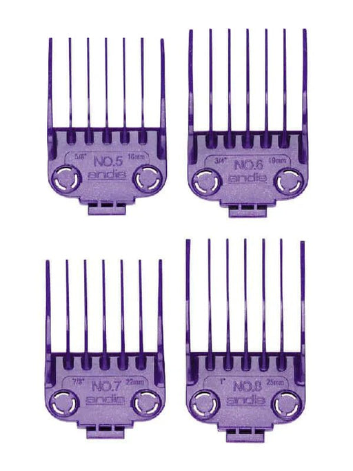 Andis Master Dual Magnet Large 4 - Piece Comb Set - Purple (01415) - MagnusSupplyAndis