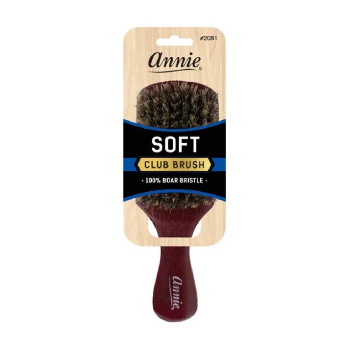Annie Soft Club Brush 100% Pure Boar Bristles Dark Brown 2081 - Magnus SupplyAnnie