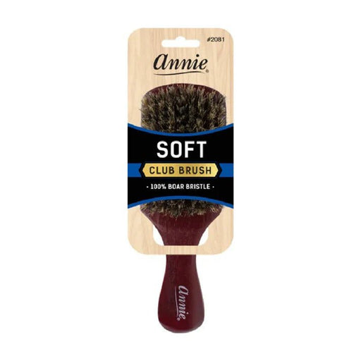 Annie Soft Club Brush 100% Pure Boar Bristles Dark Brown 2081 - Magnus SupplyAnnie