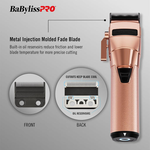 BaByliss PRO FXONE RoseFX Cordless Clipper FX899RG - MagnusSupplyBaByliss