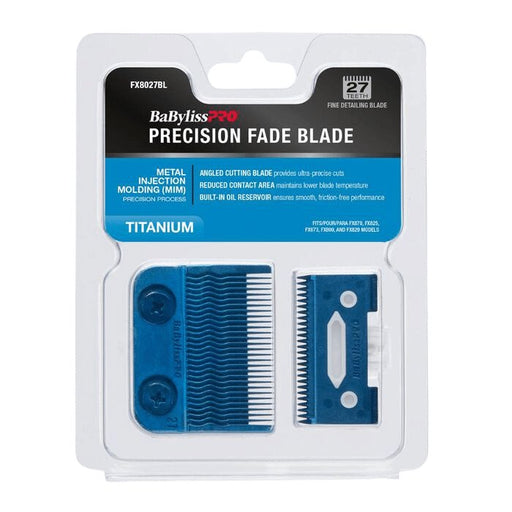 BabylissPro Blue Titanium Metal Injection Molded (MIM) Precision Fade Blade 27 Tooth #FX8027BL - MagnusSupplyBaByliss