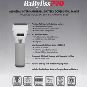 BaBylissPRO FXONE Limited Edition White Double Foil Shaver | FX79FSTW - Magnus SupplyBabyliss
