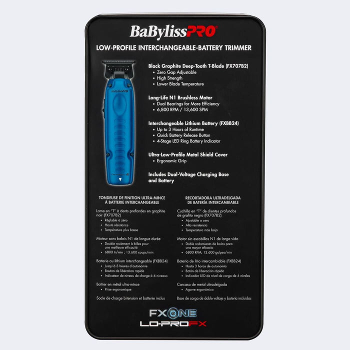 BaBylissPRO FXONE Lo - ProFX Limited Edition Black & Blue Trimmer FX729BL - Magnus SupplyBabyliss