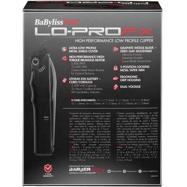 BaBylissPRO LoPro FX Cordless Clipper - MagnusSupplyBabyliss