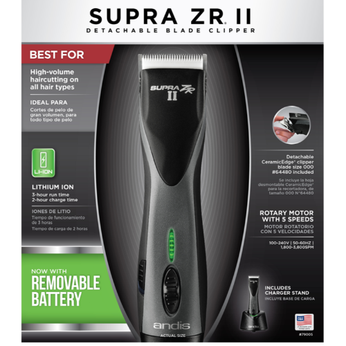 Andis Supra ZR II Cordless Detachable Blade Clipper