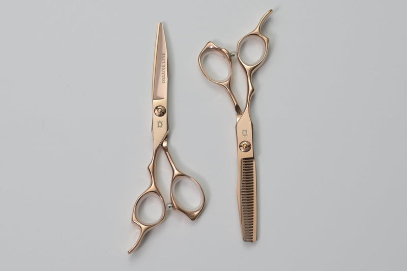 DeluxeLine pro Lefty Rose Sword 6" Shear Set | Left-Handed Barber Shears - Magnus SupplyDeluxeline