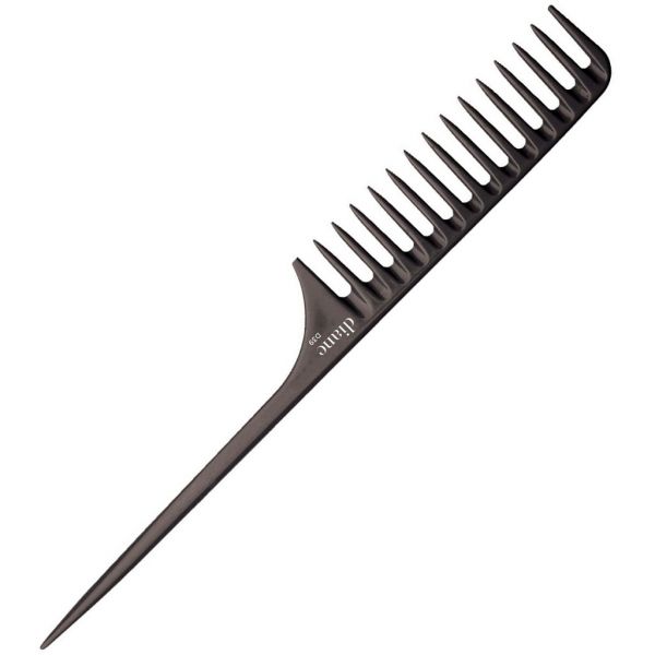 Diane Wide Tooth Rat Tail Comb 11-1/2" - Black D39 - Magnus SupplyDiane