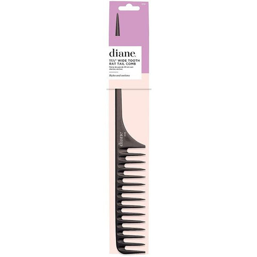 Diane Wide Tooth Rat Tail Comb 11-1/2" - Black D39 - Magnus SupplyDiane
