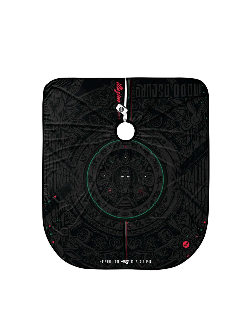 Illuzien Barber Capes - premium black barber cape featuring bold designs for professional barbershop use.