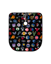Illuzien Barber Capes featuring bold designs with various sports team logos on a black background.