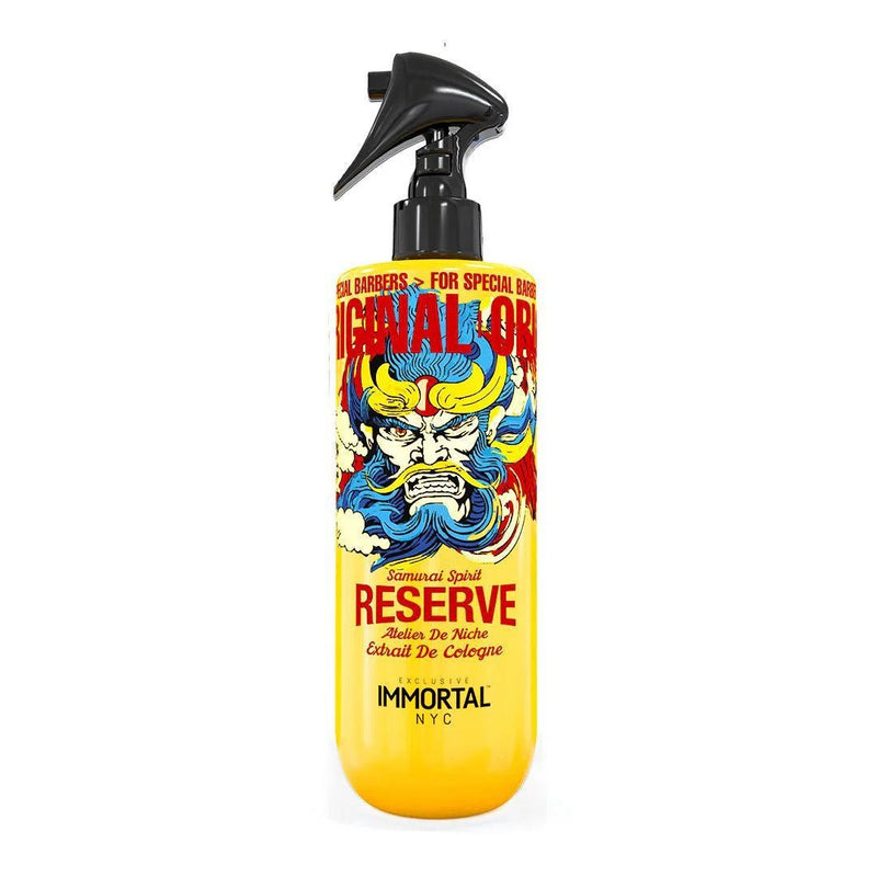 Immortal NYC Reserve cologne 500ml bottle with vibrant snake design and spray nozzle.