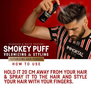 Immortal Smokey Puff – Degrease & Matte Texturizing Hair Powder - Magnus SupplyImmortal