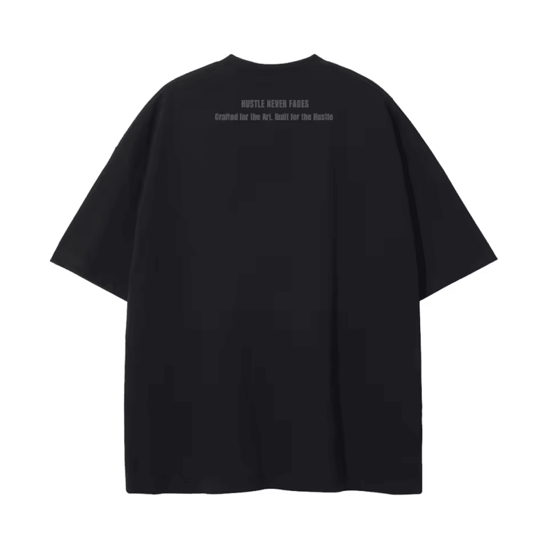 Magnus Oversized T-Shirt Black Hustle Never Fades - Magnus SupplyMagnus Supply