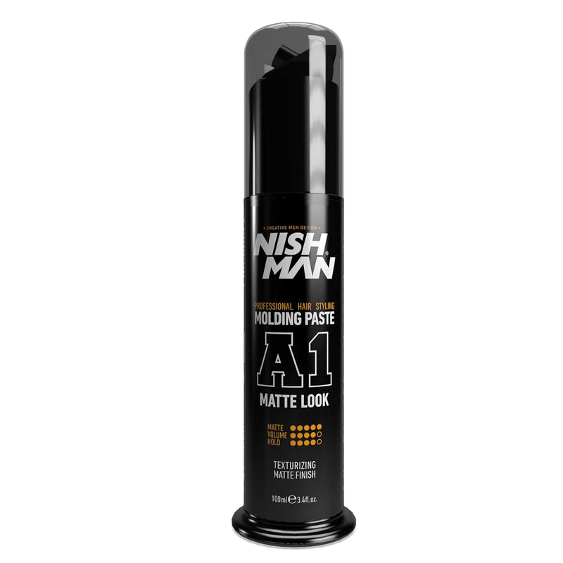 Nishman Molding Paste A1 matte look 100ml/3.4fl.oz for strong hold and natural finish.