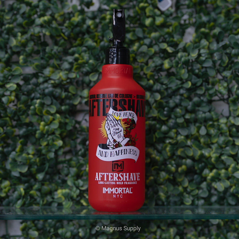 Immortal NYC Reserve cologne 500ml bottle with vibrant snake design and spray nozzle.