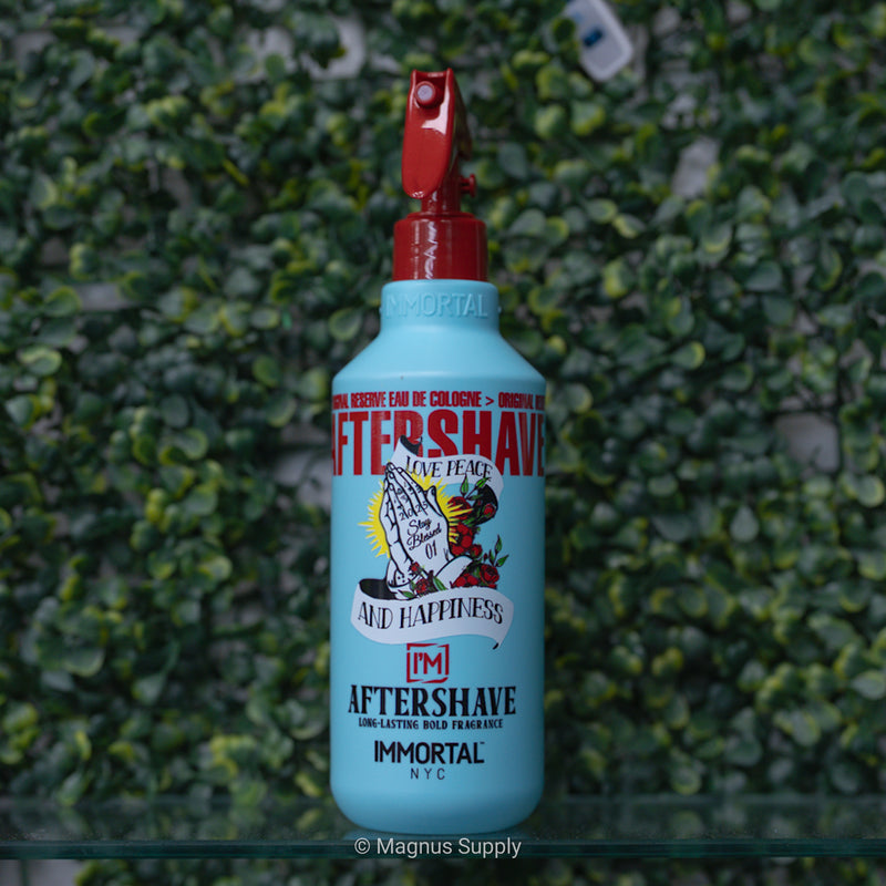 Immortal NYC Reserve cologne 500ml bottle with vibrant snake design and spray nozzle.