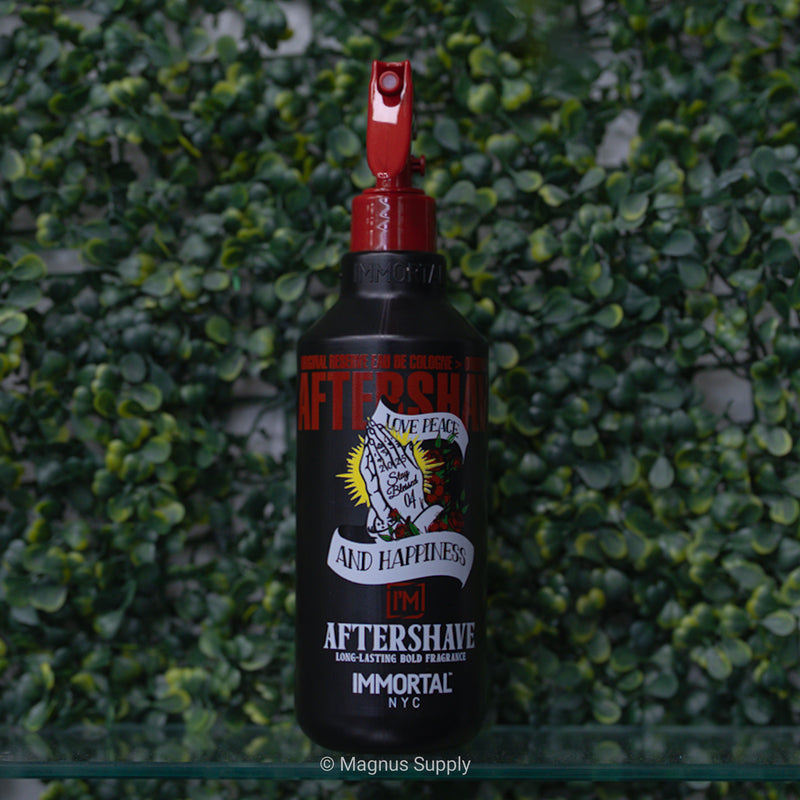 Immortal NYC Reserve cologne 500ml bottle with vibrant snake design and spray nozzle.