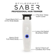 StyleCraft Brushless Saber Trimmer White | SC421W - Magnus SupplyStyleCraft