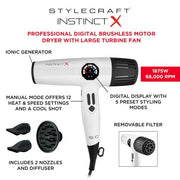 Stylecraft Instinct X Digital Professional Hair Dryer (SC105B) - Magnus SupplyStyleCraft