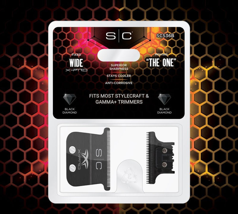 Stylecraft X-Pro Wide Black Diamond Fixed Blade with “The One” Cutter Trimmer Blade Set SC536B - Magnus SupplyStylecraft