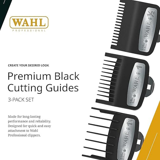 Wahl Premium Metal Black Cutting Guides 3 Pack Set - Magnus SupplyWahl