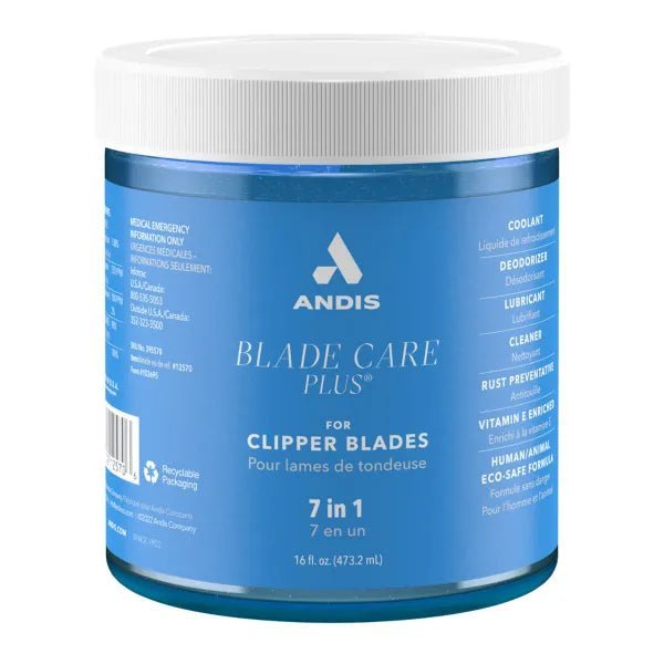 Andis Blade Care Plus Dip Jar – 7-in-1 Formula, 16 oz - Magnus SupplyAndis