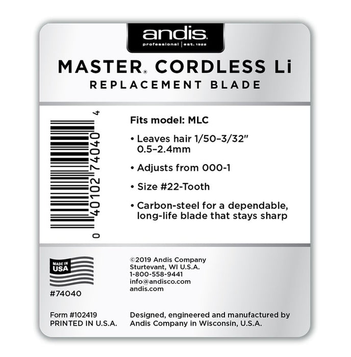 Andis Master Cordless Replacement Blade – Carbon Steel #74040