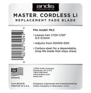 Andis Master Cordless Li Replacement Fade Blade – Carbon Steel 74045 - Magnus SupplyAndis