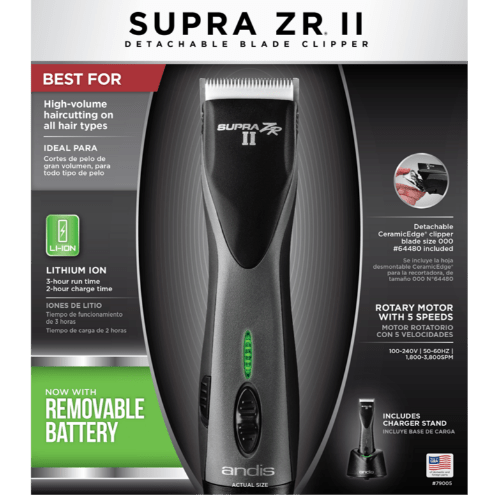 Andis Supra ZR II Cordless Detachable Blade Clipper