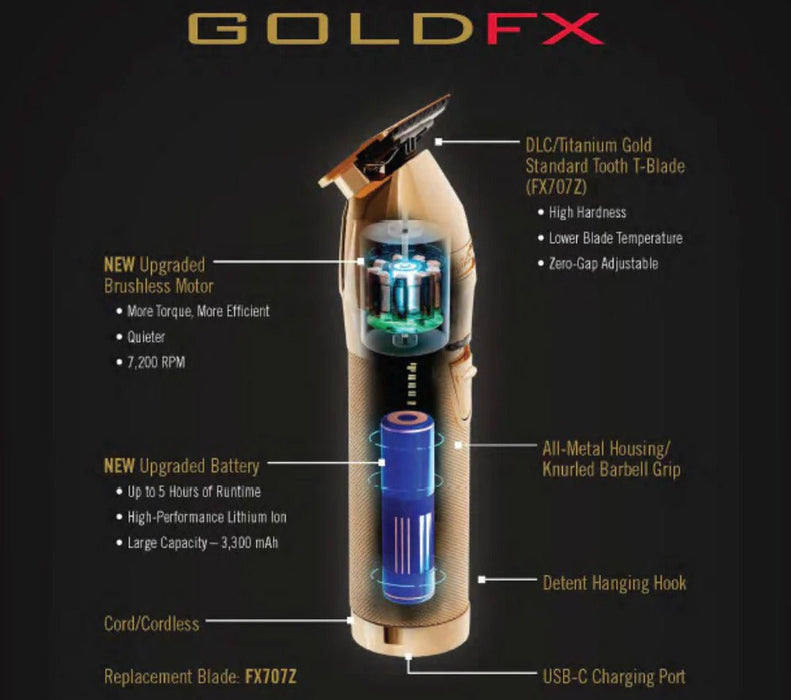 BaBylissPRO New Upgraded GoldFX+ Trimmer FX787NG - MagnusSupplyBabyliss