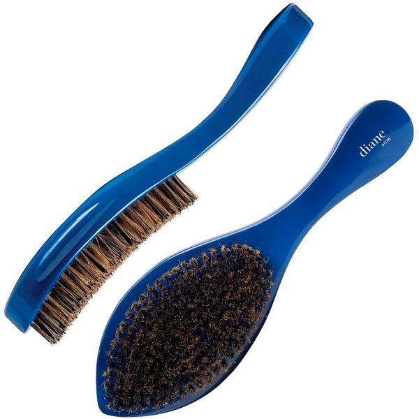 Diane Curved Prestige Reinforced Boar Wave Brush - Blue / Hard #D1747 - MagnusSupplyDiane