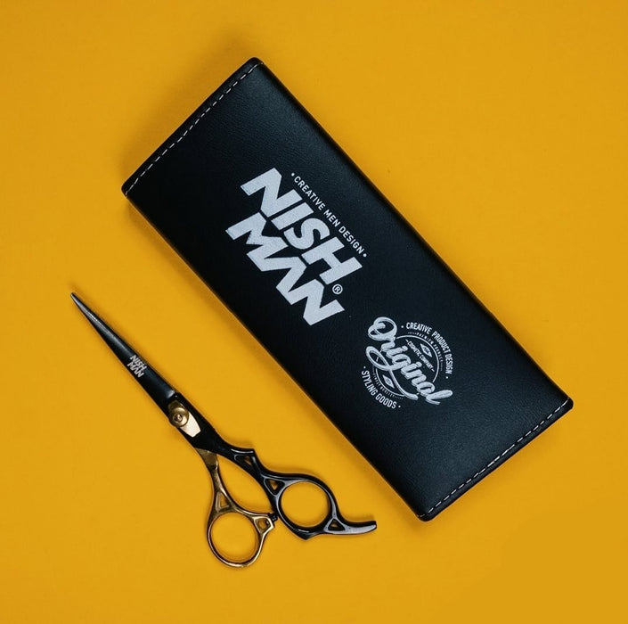 Nishman Scissors Black&Gold 6" #1049 - MagnusSupplyNishman