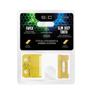 StyleCraft Replacement Fixed Gold Titanium Faper Blade Set | SC525G - MagnusSupplyStylecraft
